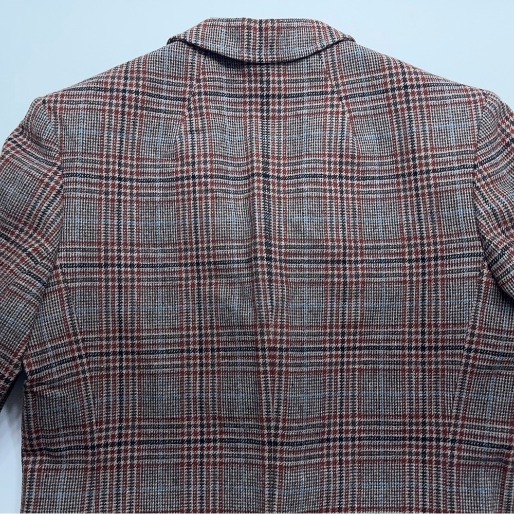 Vtg Pendleton Wool Blazer Womens Small Brown Tweed Houndstooth Jacket Made USA - Picture 14 of 15